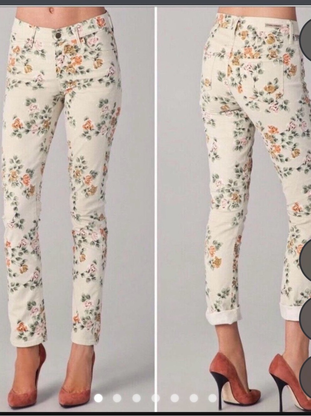 Citizens Of Humanity Mandy High Waist Retro Rolled Hem Floral Jeans